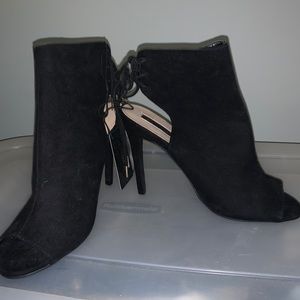 Black open-toe booties